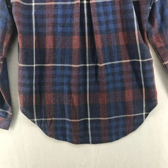 Cloth & Stone Shirt Women's Sz XS Blue Red Plaid Collared Front Pocket Button Up - Picture 9 of 12